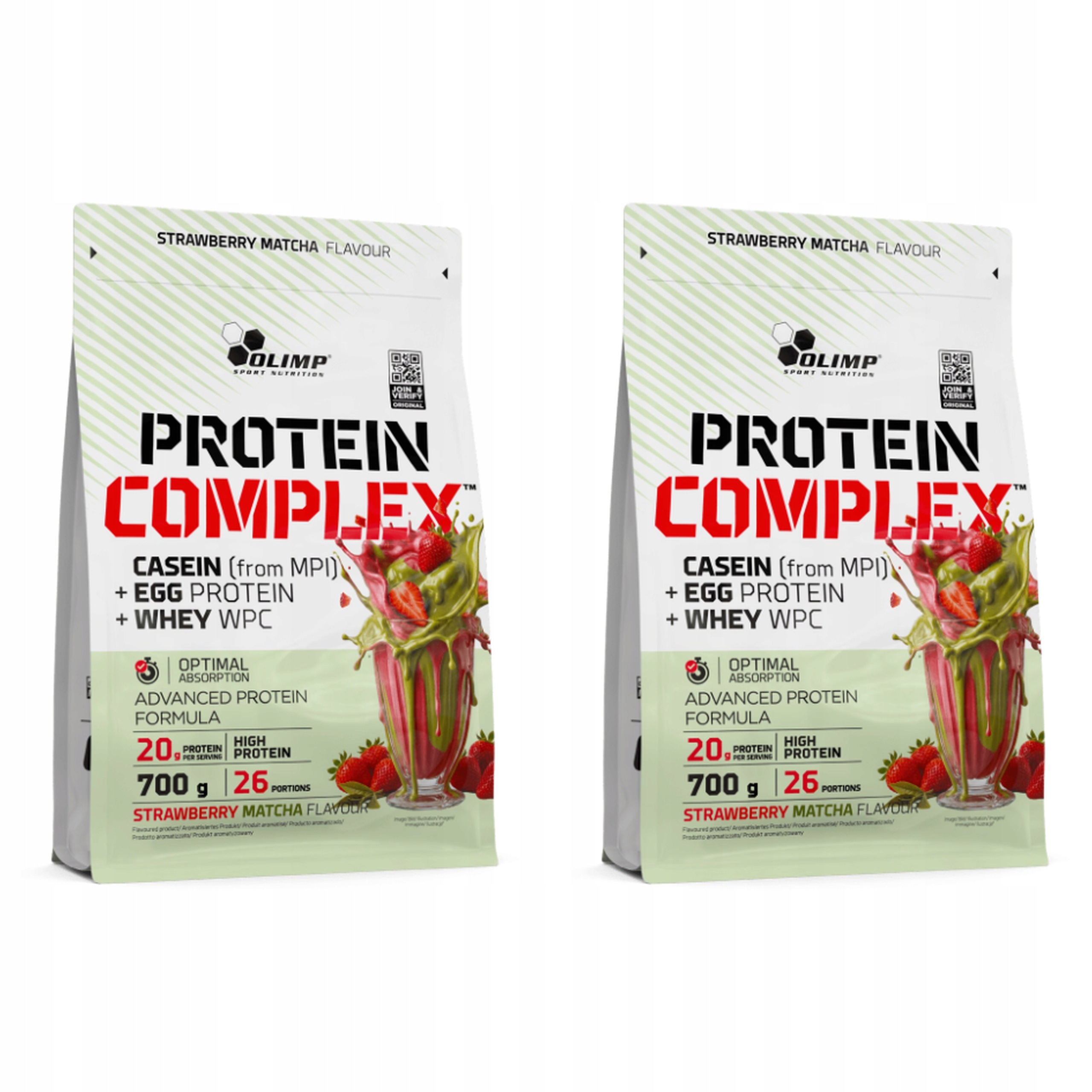 Olimp Whey Protein Complex 2X 700g 1400g Vaječný Bílek Kasein Wpc Jahoda