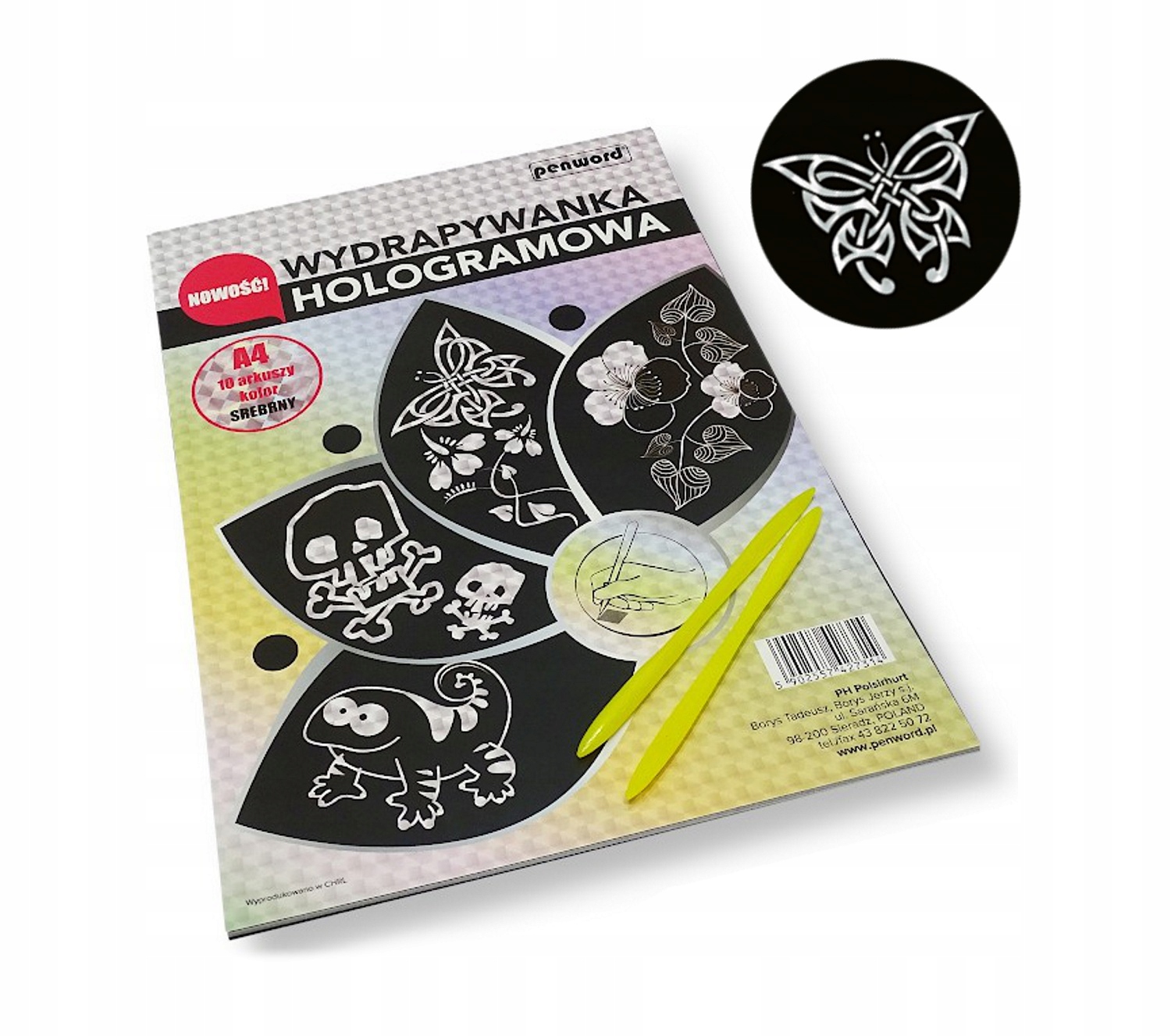 

Wydrapywanka hologramowa A4 10 arkuszy Srebrny