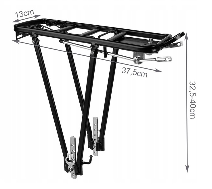 Mocny Bagażnik rowerowy aluminiowy Uniwersalny XXL * Solidny Rama Model 14852