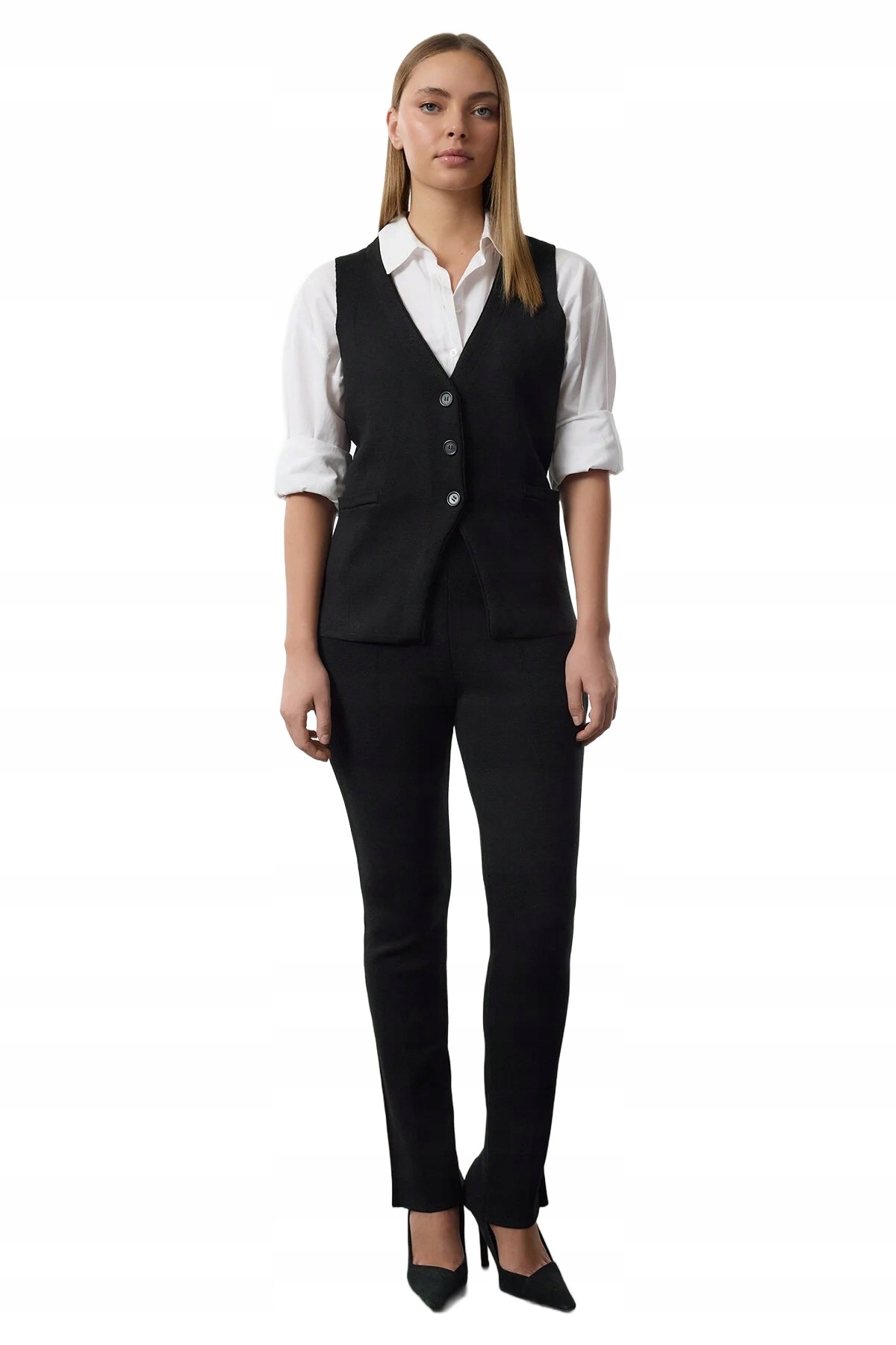 Trendyol Černý Dámský Komplet S Vestou A Kalhotami M 5EA