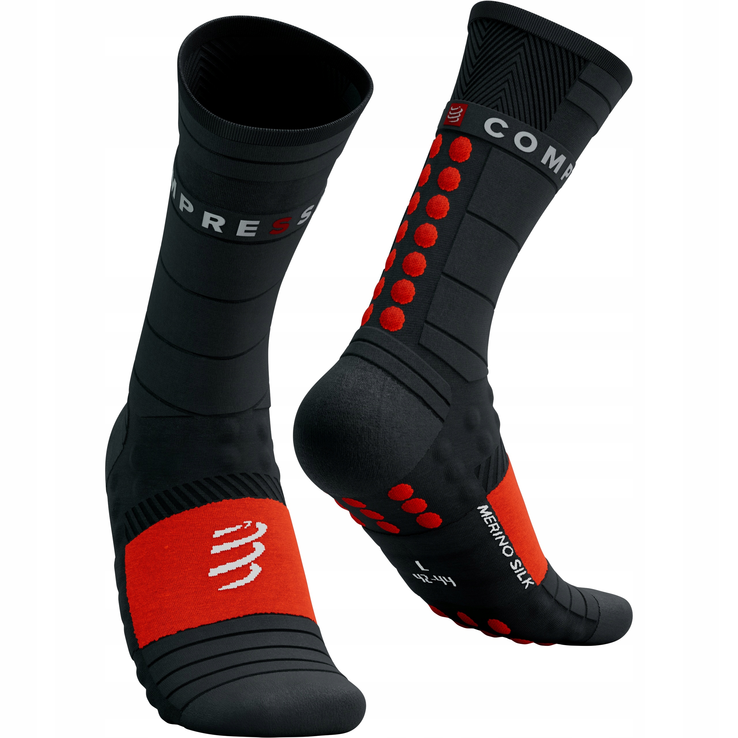 Skarpety Kompresyjne do Biegania Compressport Zimowe Pro Winter Run Black 1