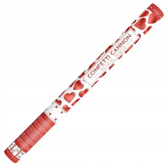Tuby strzelające konfetti serca czerwone na wesele pierwszy taniec 60cm x4 Kod producenta TUKHR60-4x