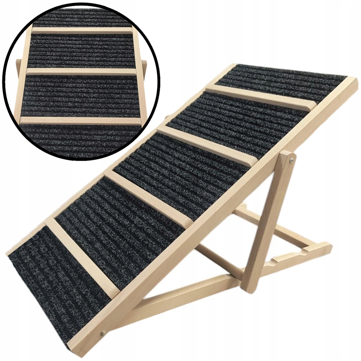Rampa Podest Schody Regulowana Schodki Dla Psa 35-45 cm Z Poprzeczkami
