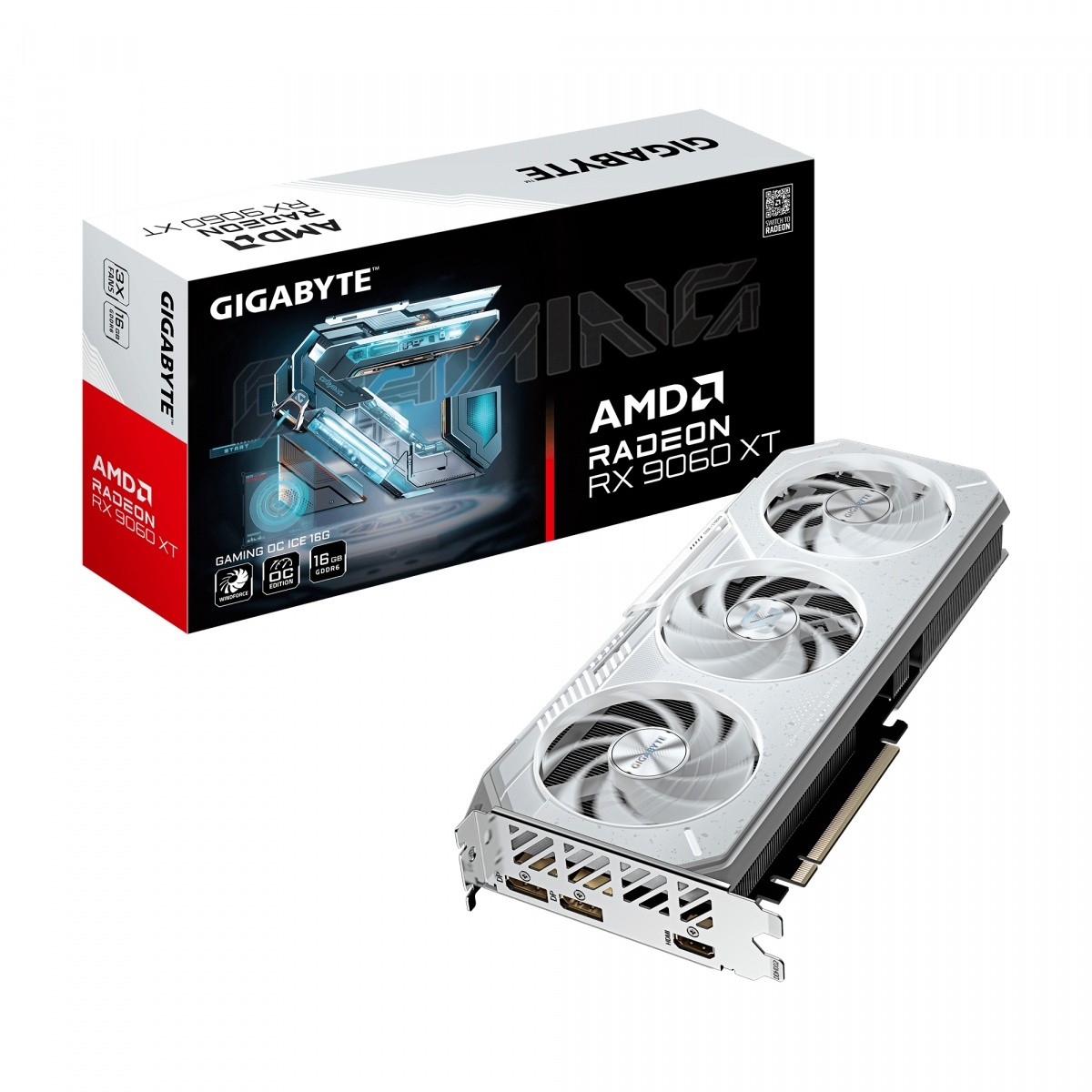 Grafická karta Radeon Rx 9060XT Gaming Oc White 16GB GDDR6 128bit HDMI/2DP