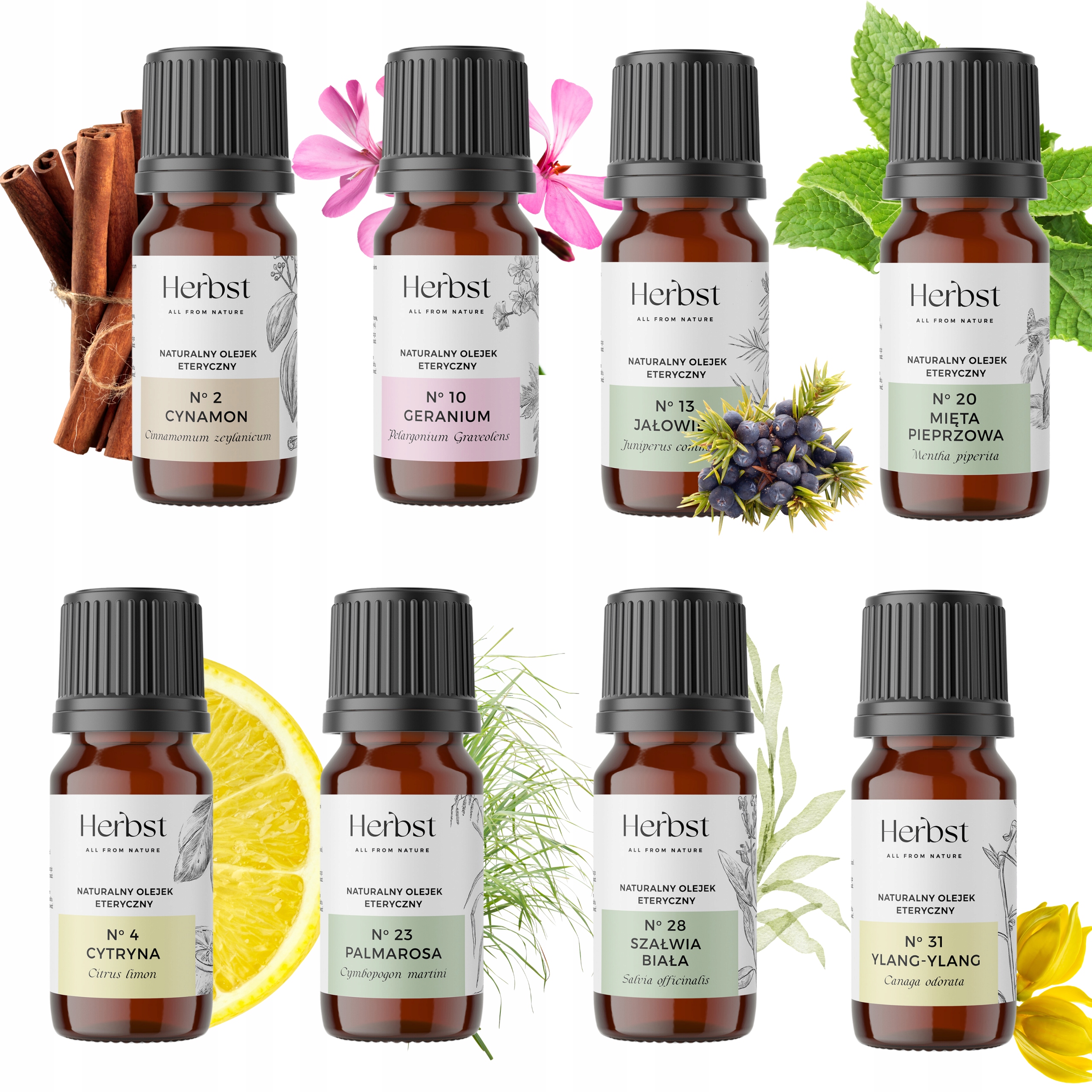 Zestaw Olejków Eterycznych Naturalnych Aromaterapia 8 x 10 ml 80 ml Wybór