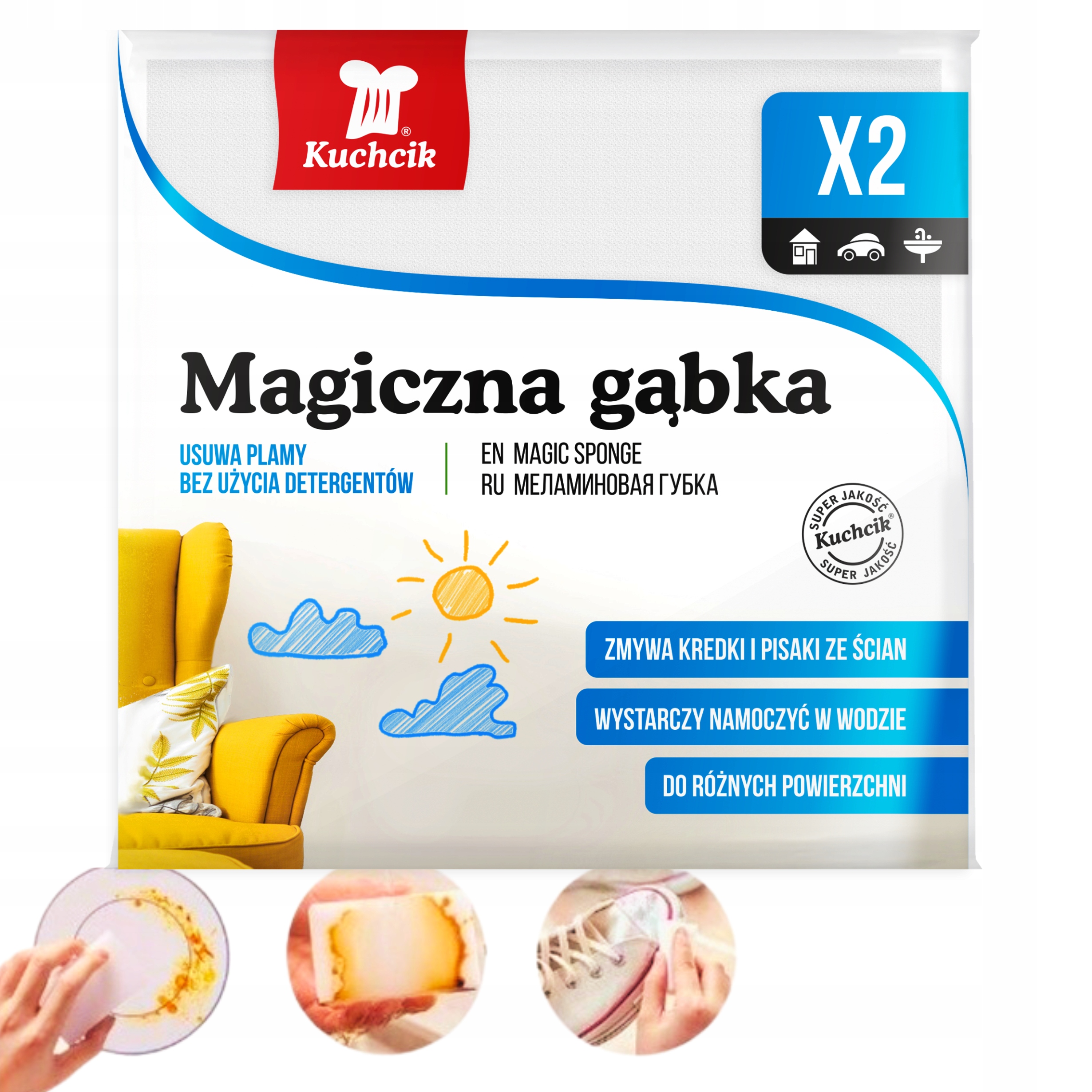

Magiczna Gąbka Mocna i Duża do plam 2 sztuki