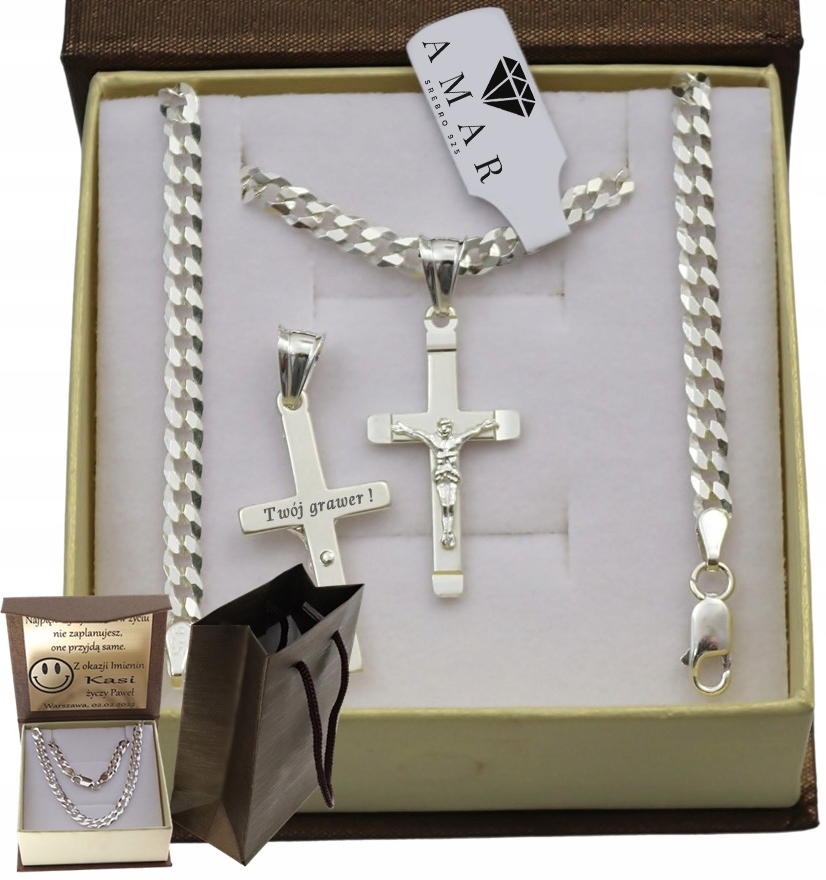 Pánský Řetízek Pancr S Křížem Ryzost 925 Gravírování Bonus