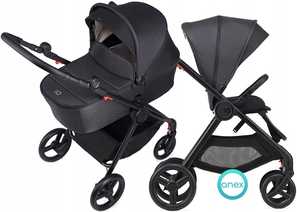 WÓZEK 2W1 ANEX IQ DARK I ORYGINALNE AKCESORIA Elementy zestawu Gondola Spacerówka