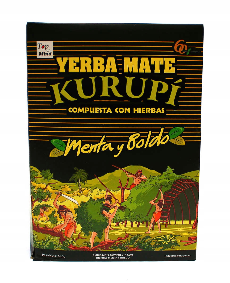 Yerba Mate Kurupi Menta Boldo 2x500g 1kg + GRATIS Menta Limon oryginal 50g Kod producenta 7840127000124