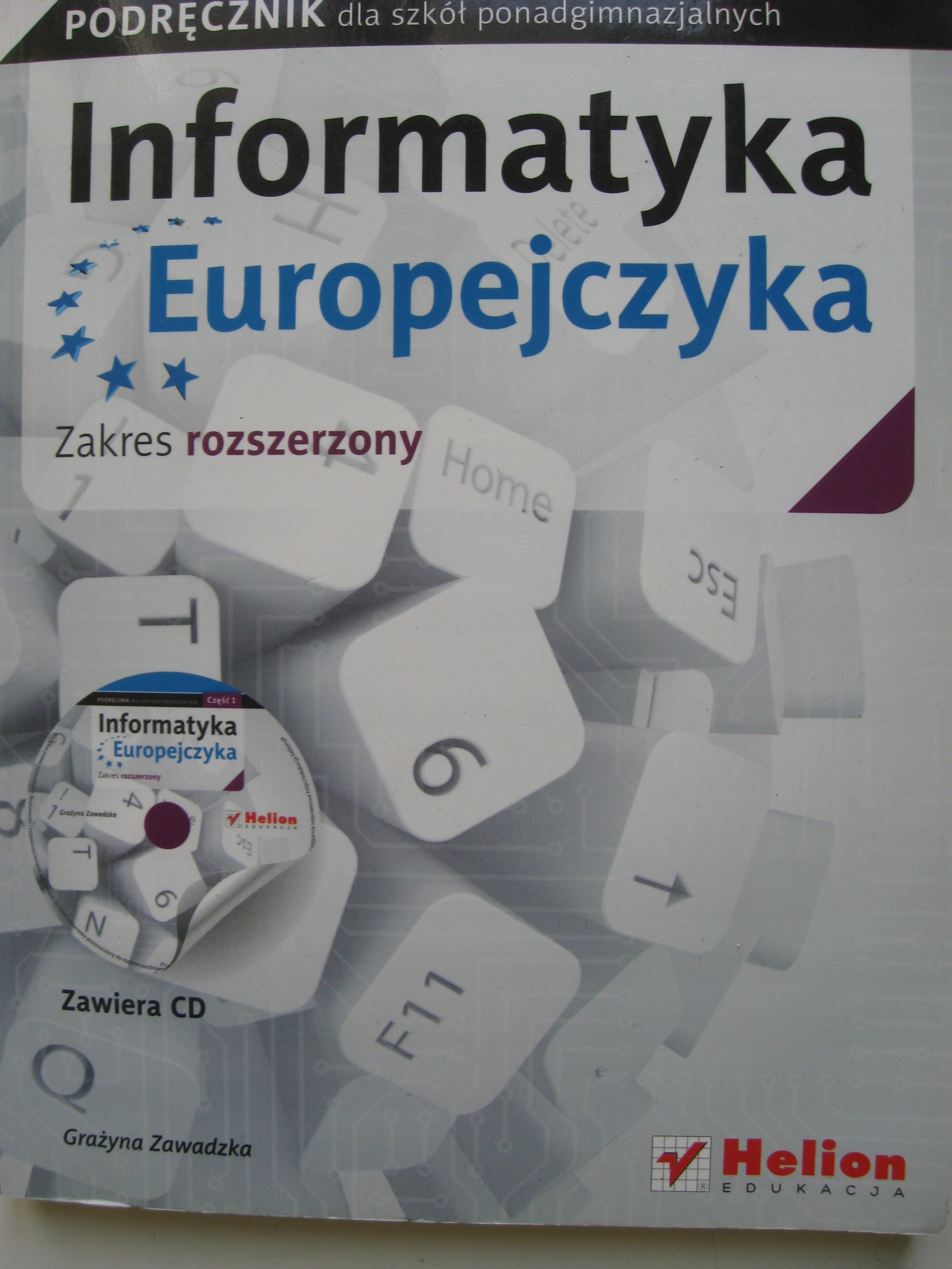 INFORMATYKA EUROPEJCZYKA Zakres rozszerzony, Zawadzka + CD GREG ISBN 9788328337152
