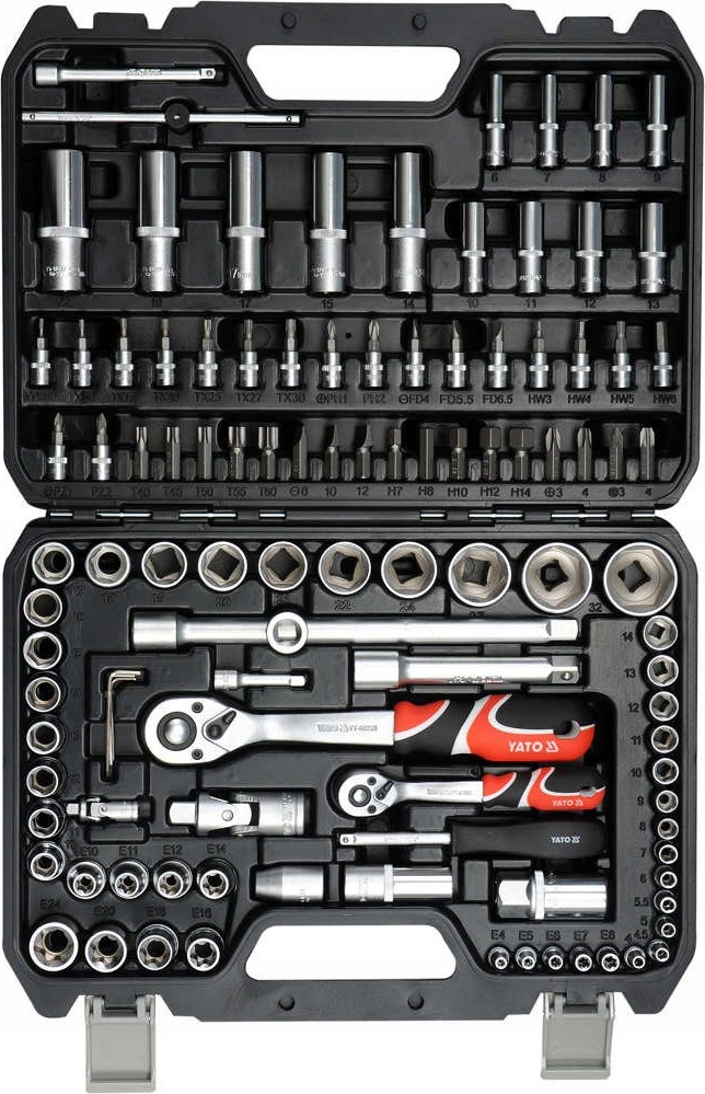 Yato Sada Kľúčov 108ks Nástrčné Kľúče YT-38791 Torx 1/4" a 1/2" Nadstavce
