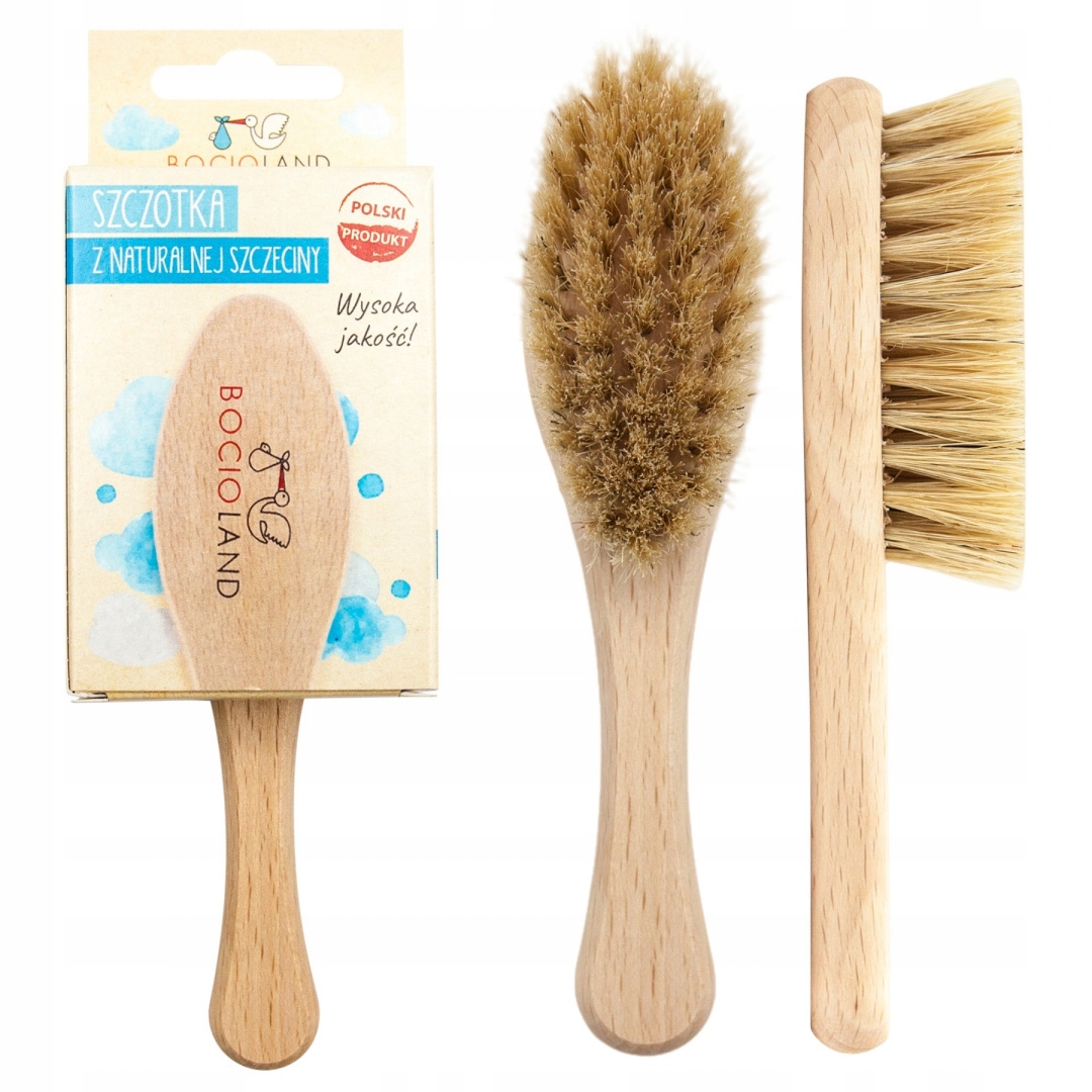 BOCIOLAND SZCZOTKA NA CIEMIENIUCHĘ ze szczeciny do masażu drewniana