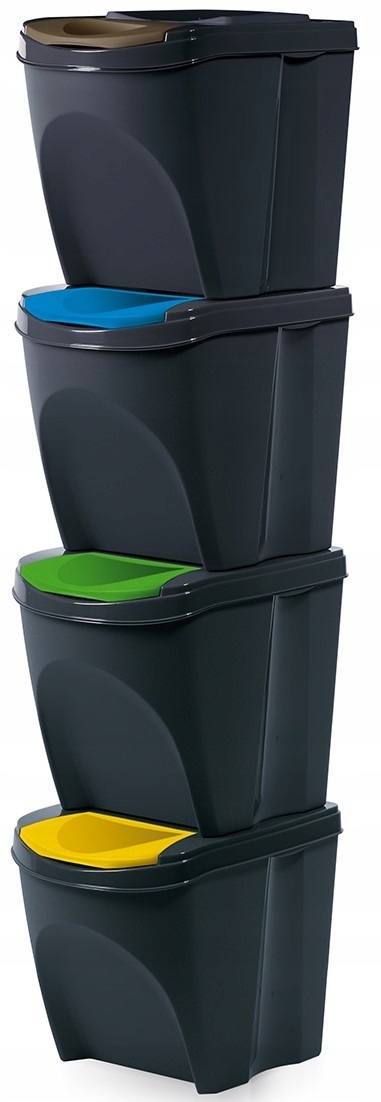 Levně Sada Sorti Box Odpadkový koš Sortibox (SET4) černý, recyklovaný*