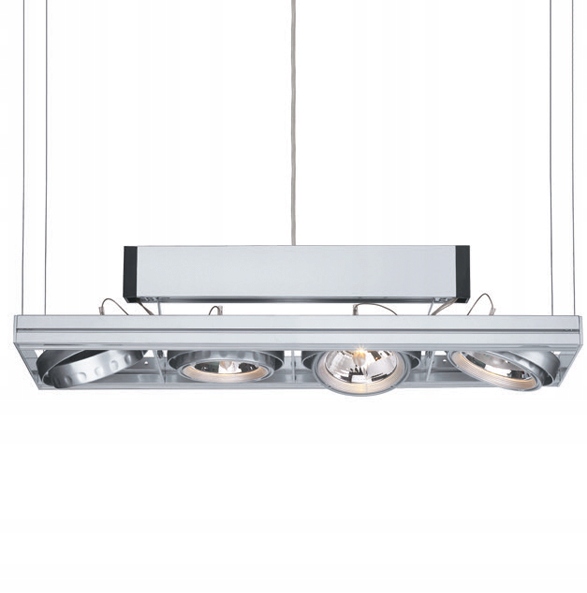 Obdĺžnikové závesné svietidlo biele 40W/840 4xAR111 Led Flash 1S Relco