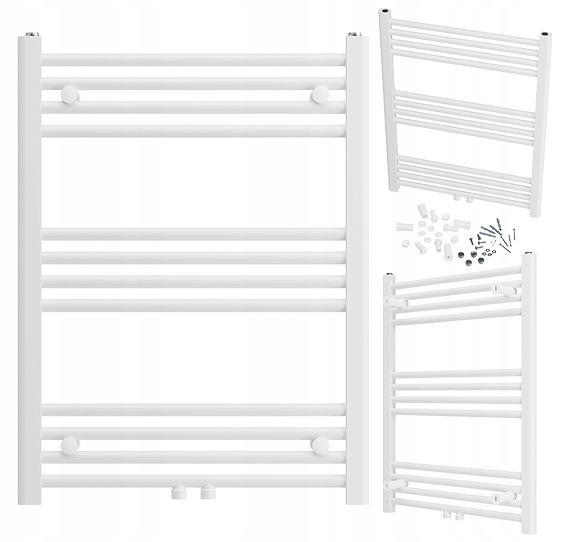 Koupelnový Radiátor Raven Kaloryfer Moderní Žebříkový Bílý 80x60 cm