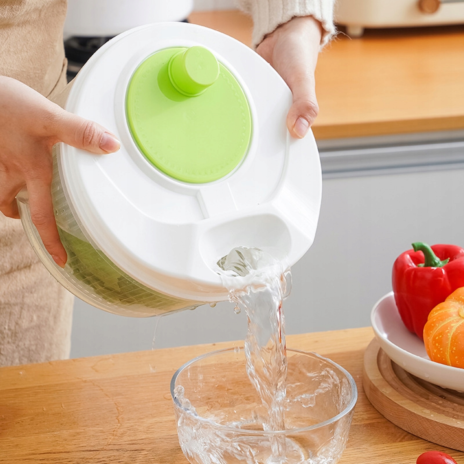 PRAKTYCZNA wirówka do sałaty warzyw suszarka 3,2L Linia wirówka