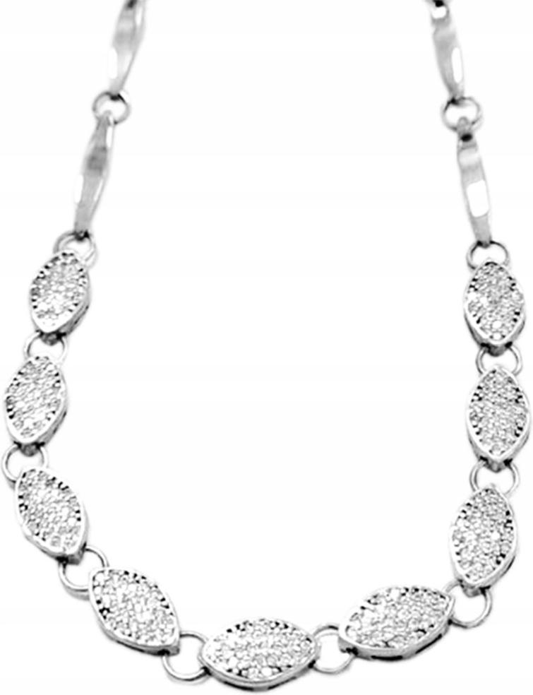 Stříbrný náhrdelník 925 elegantní mandle zdobené zirkony dárek stříbro