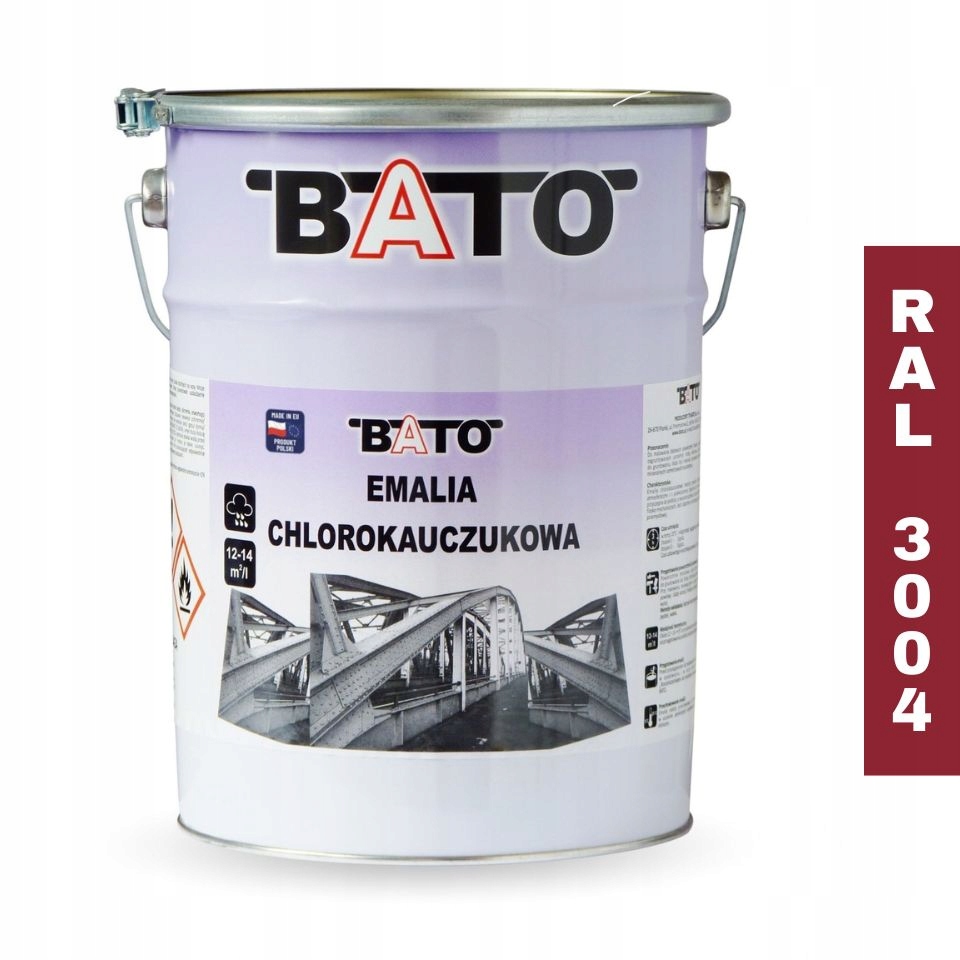 Chlorokaučukový smalt Barva na kov Bato Ral 3004 Červená 5L
