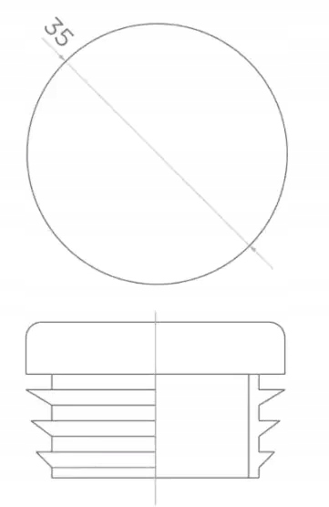 (10 sztuk) zaślepka plastik na słupeki 35 mm Kod producenta SL3.035X10