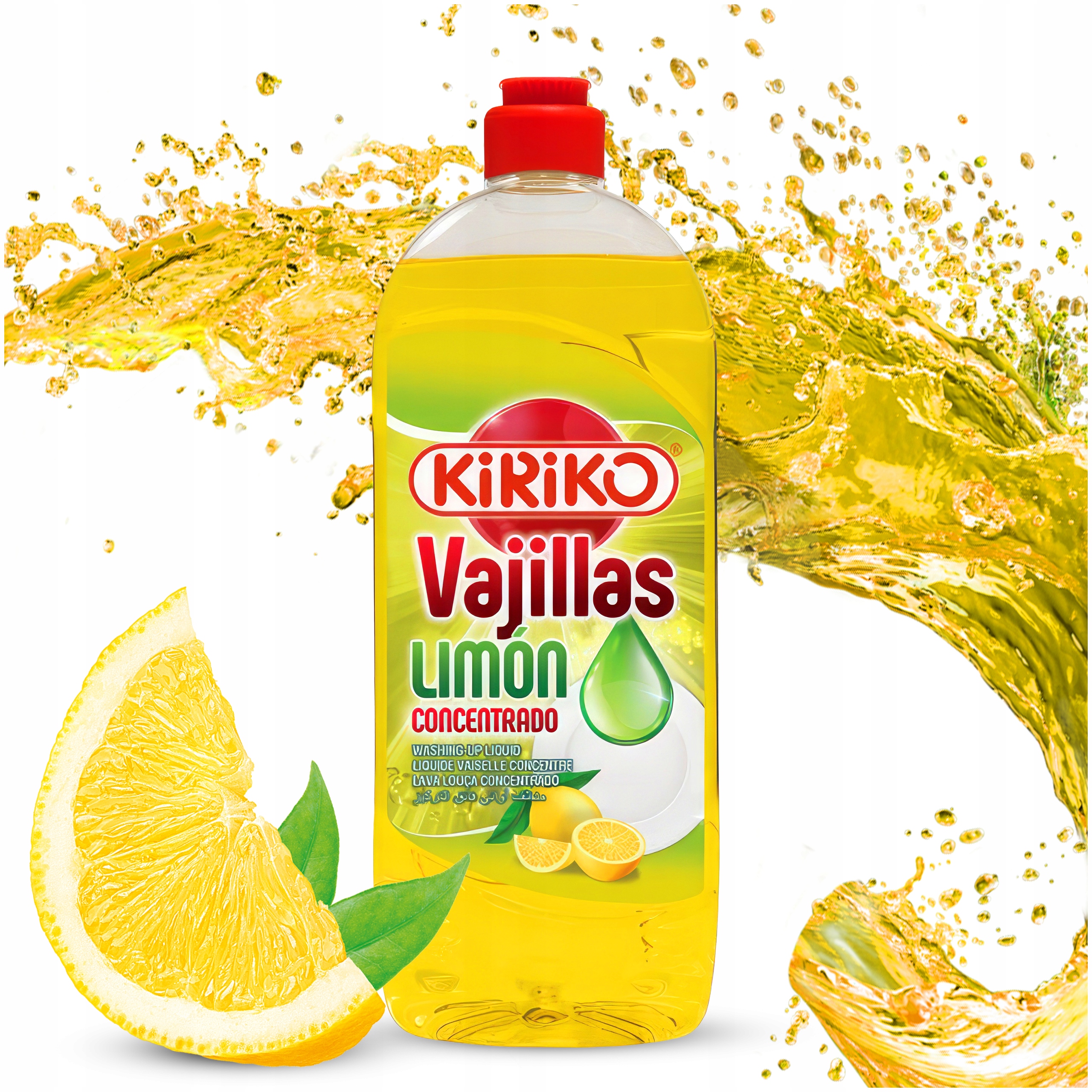 PŁYN DO MYCIA NACZYŃ UNIWERSALNY DO MOCNYCH PLAM CYTRYNOWY 750ml Kiriko
