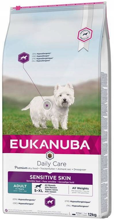 Eukanuba Dog Adult Sensitive Skin Daily Care Karma sucha op. 12kg