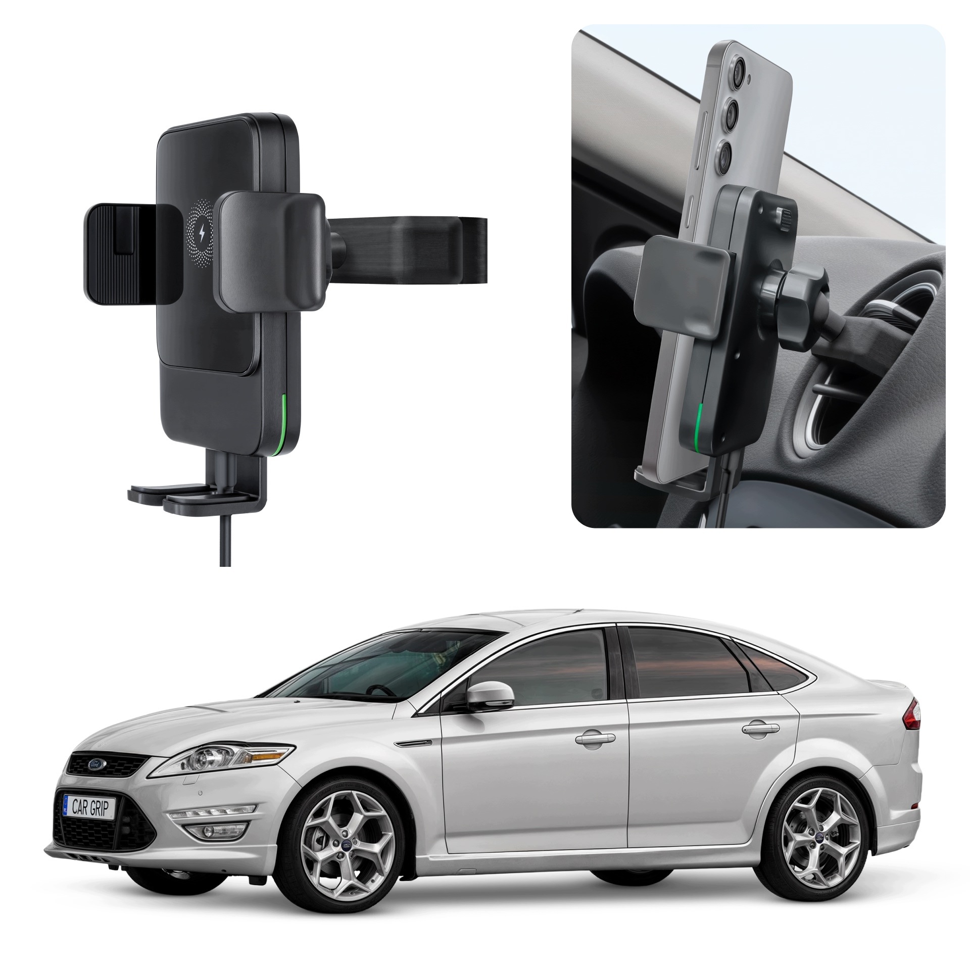 Uchwyt Do Samochodu Mocny Z Ładowaniem Qc Do Ford Mondeo MK4 2007-2014