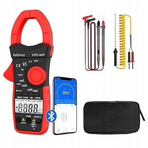 Klešťový měřič Trms Bluetooth 1000A Multimetr Ac/dc Temp 570TAPP