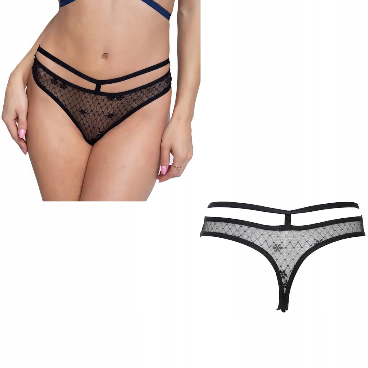 

Uwodzicielskie stringi koronkowe L/XL 6008 czarny