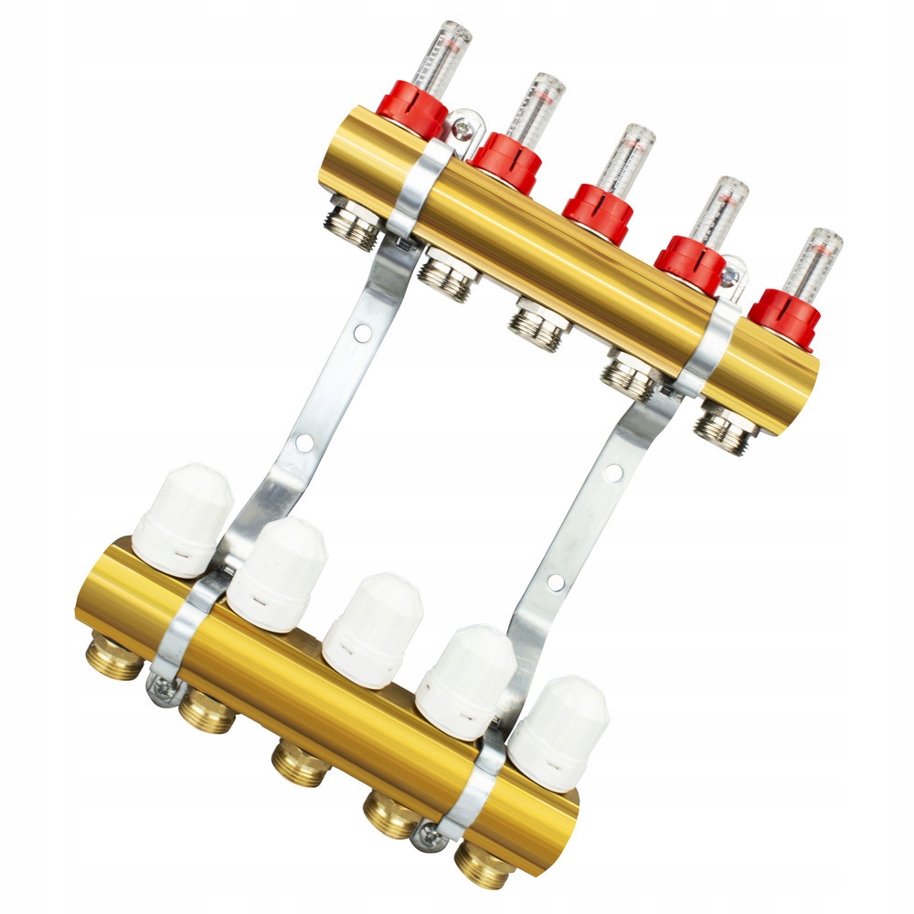 Podlahový kolektor 5 sekcí mosazných obvodů