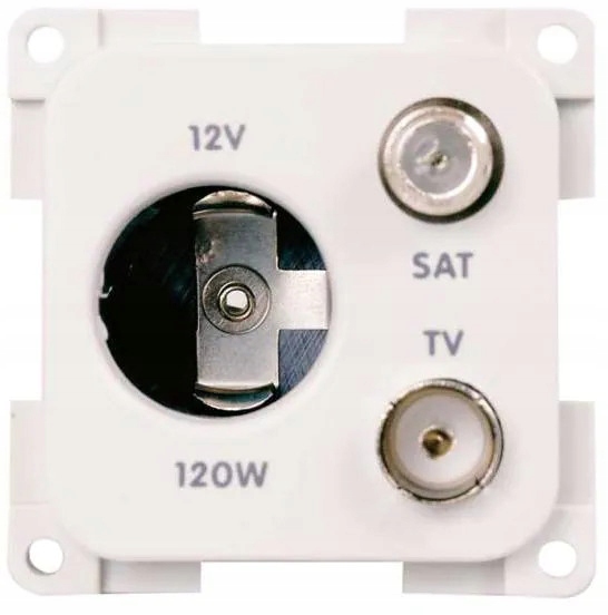 GNIAZDO ELEKTRYCZNE WEWNĘTRZNE 12V+TV+SAT