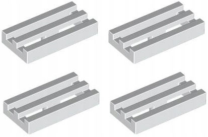 4You LEGO - 2412 PŁYTKA GRILL 1X2 BIAŁY (4szt)
