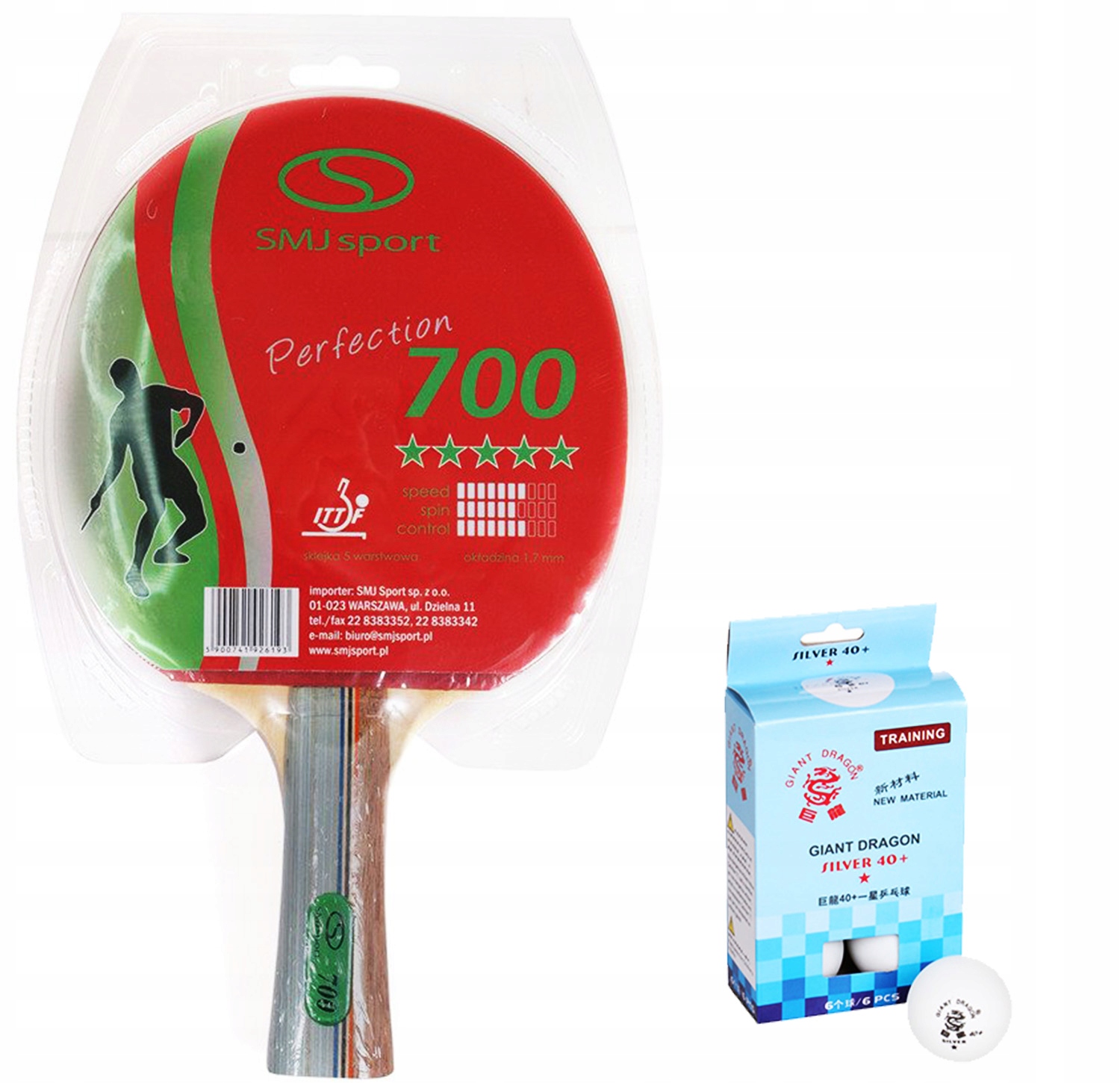 RAKIETA PALETKA TENIS STOŁOWY RAKIETKA PING-PONG 5* MARKOWA 700 + PIŁECZKI