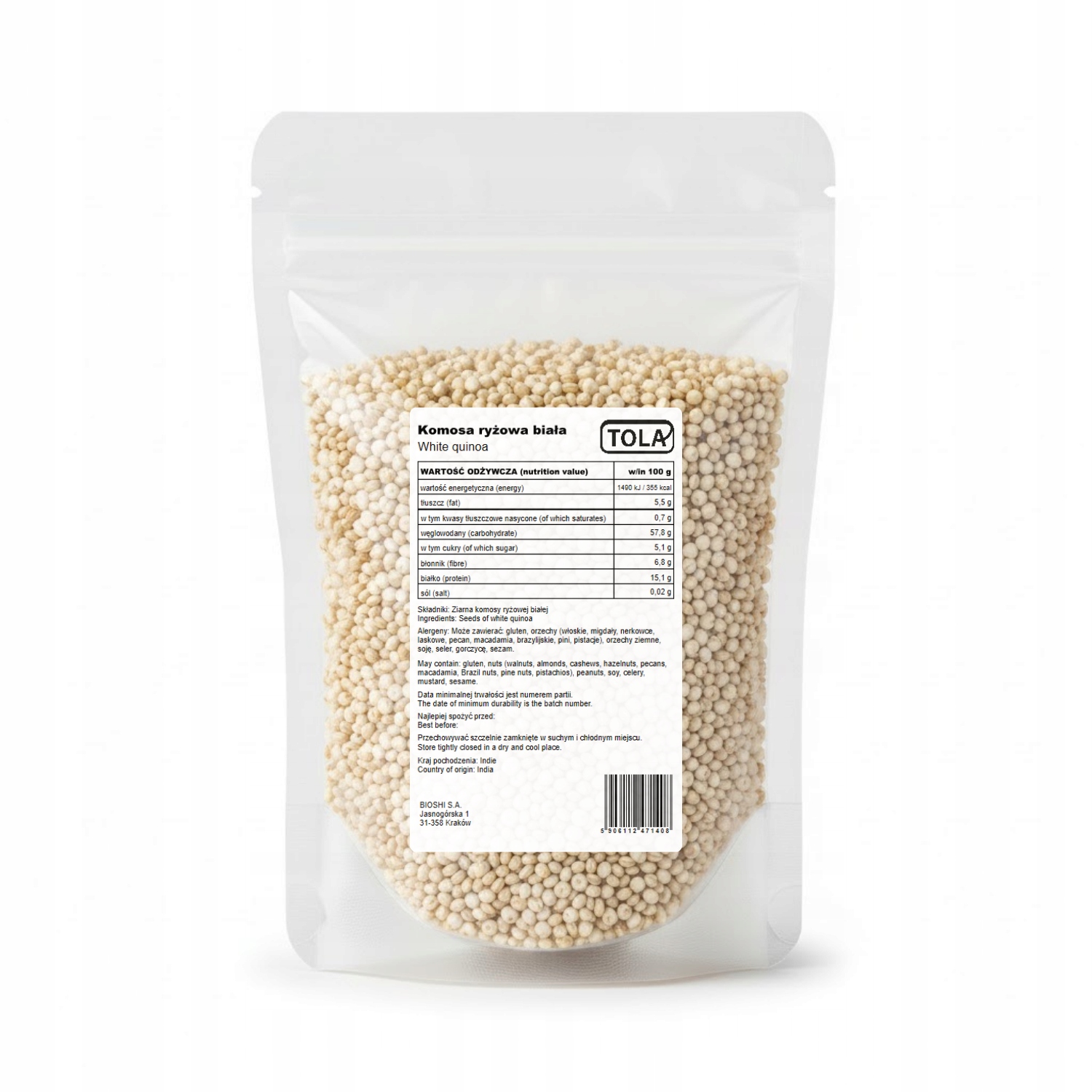 Komosa ryżowa biała 10kg naturalna, Tola