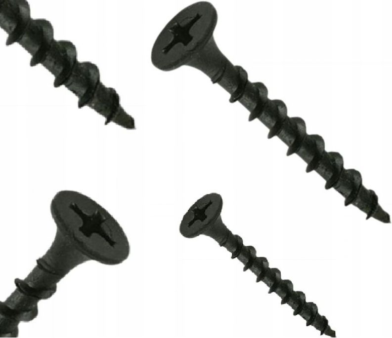 WKRĘTY CZARNE FOSFATOWANE KARTON GIPS 45MM 1KG 450szt