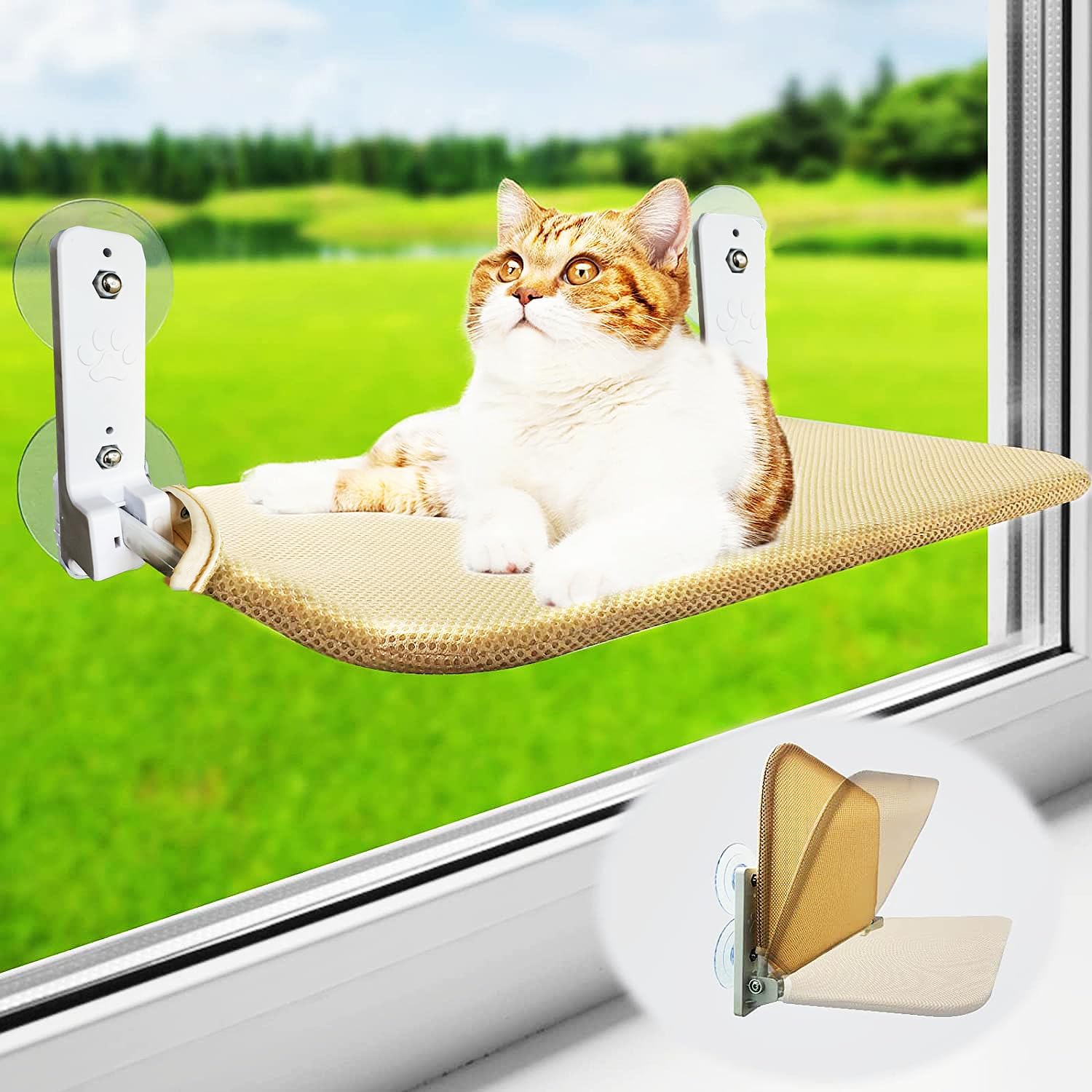 Levně Houpací Síť Pro Kočky Lehátko Připevněné K Oknu Pro Přísavky 52x30