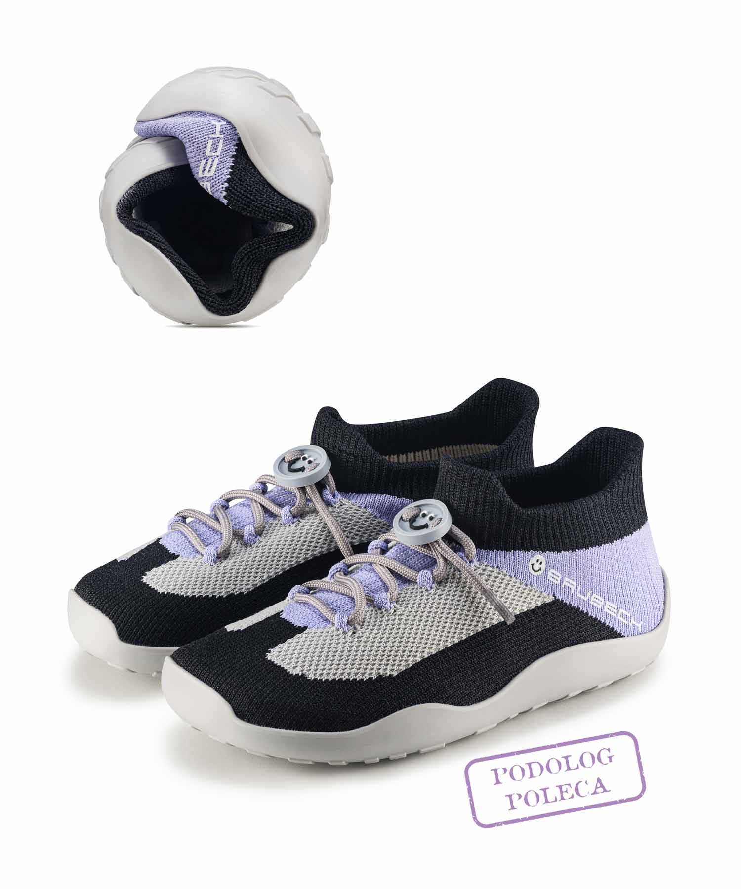 Dziecięce buty Brubeck Barefoot Merino Classic czarny/szary 26