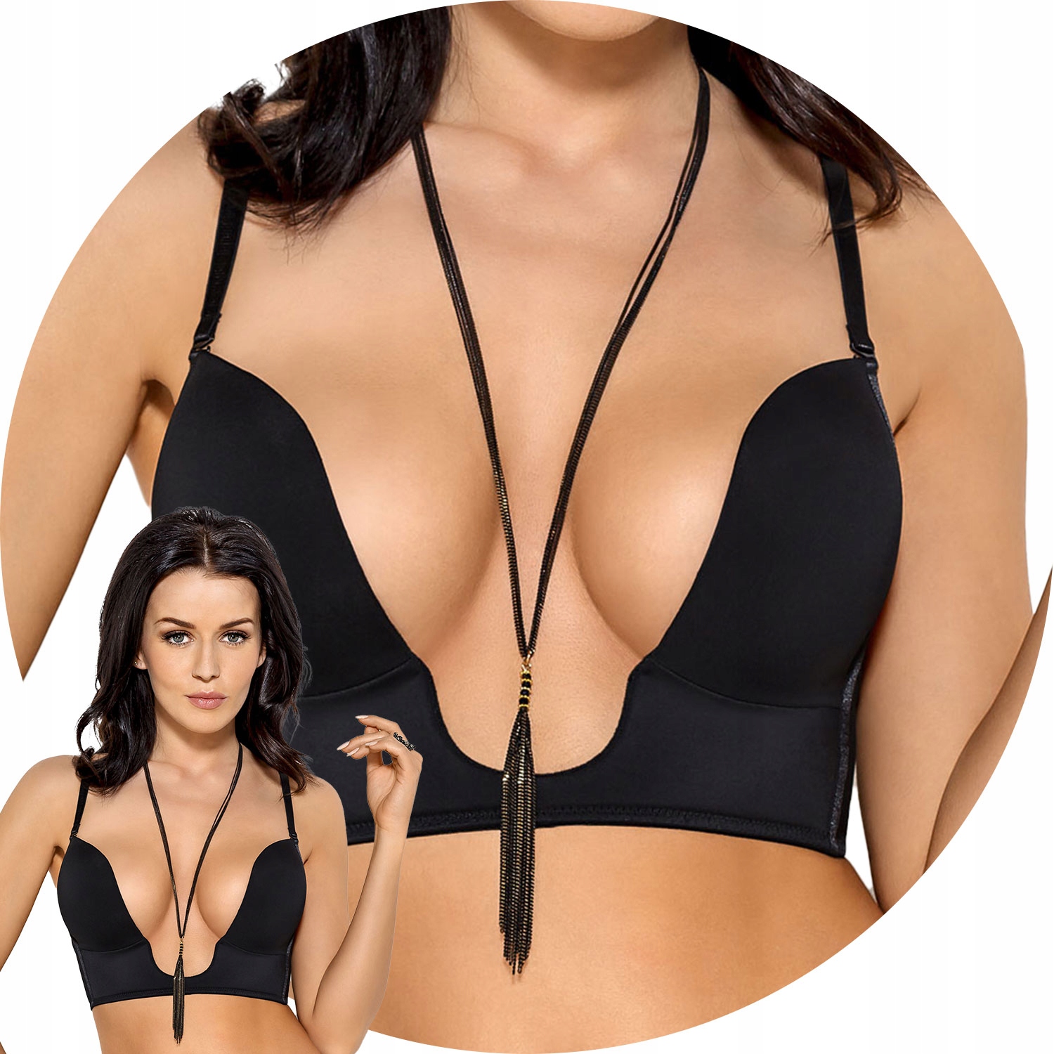 Gorsenia G025 Biustonosz Push Up czarny 80B