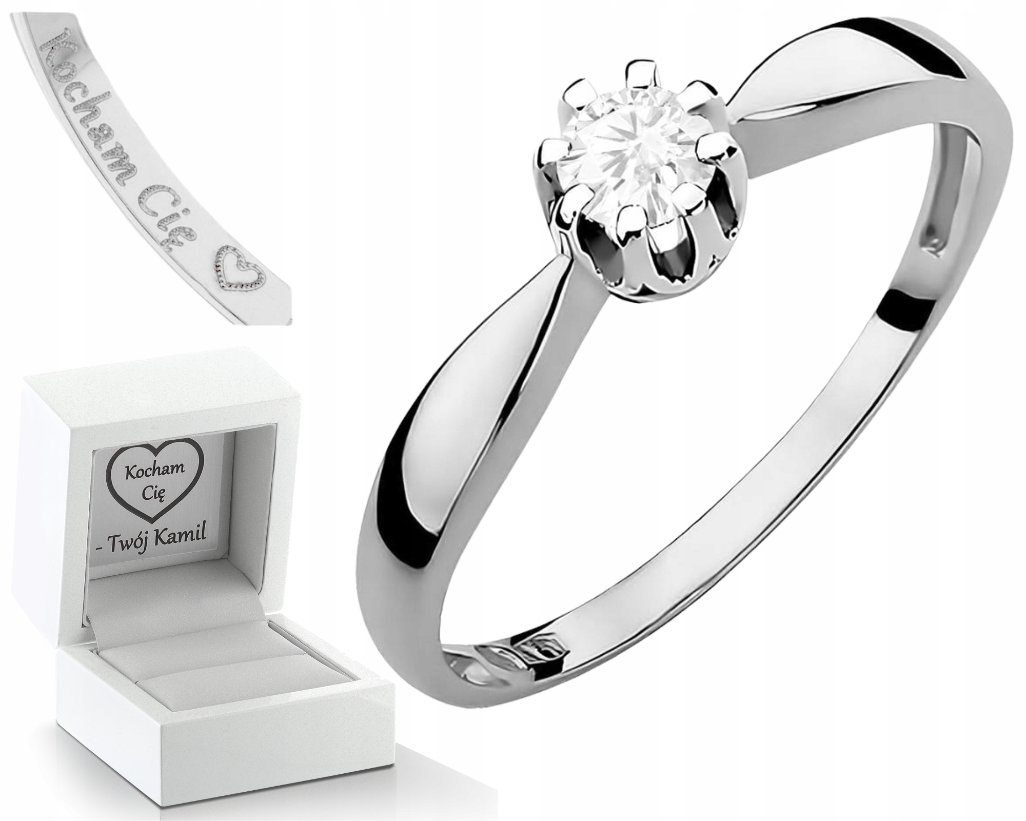 Prstýnek Bílé Zlato Laboratorní Briliant Drť 585 Dárek