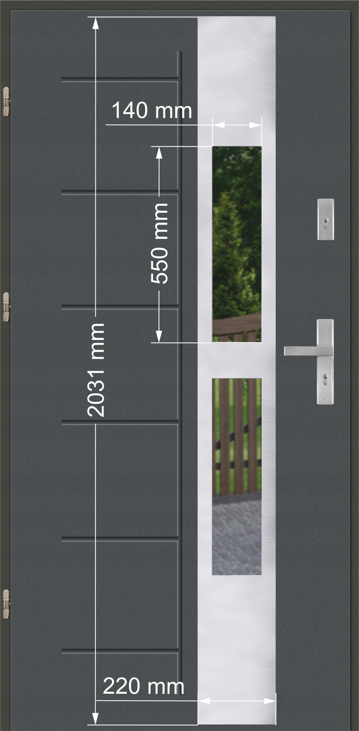 Drzwi Ud 1,2 LUX 72mm GALA 135 INOX Orzech Lewe 90 na zewnątrz Grubość drzwi 72 mm