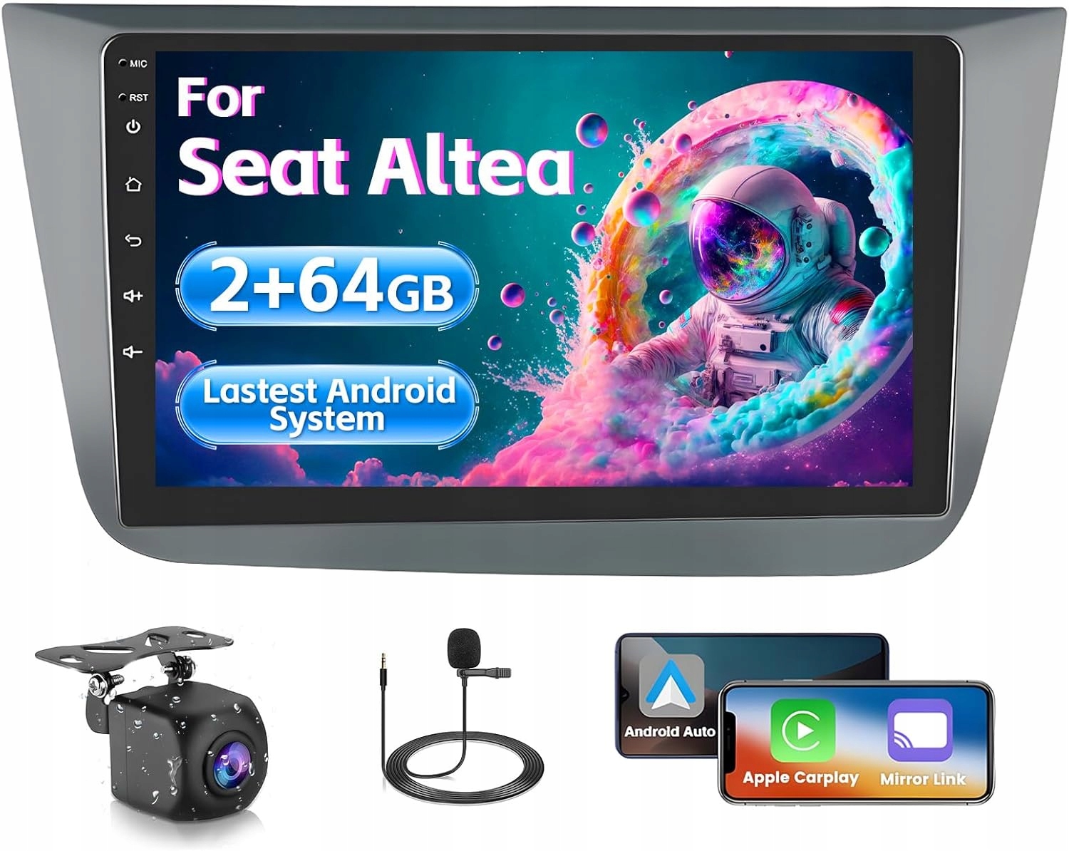 Autorádio Inefala pro Seat Altea 2004-2015 2+32GB Android 13 9 palců