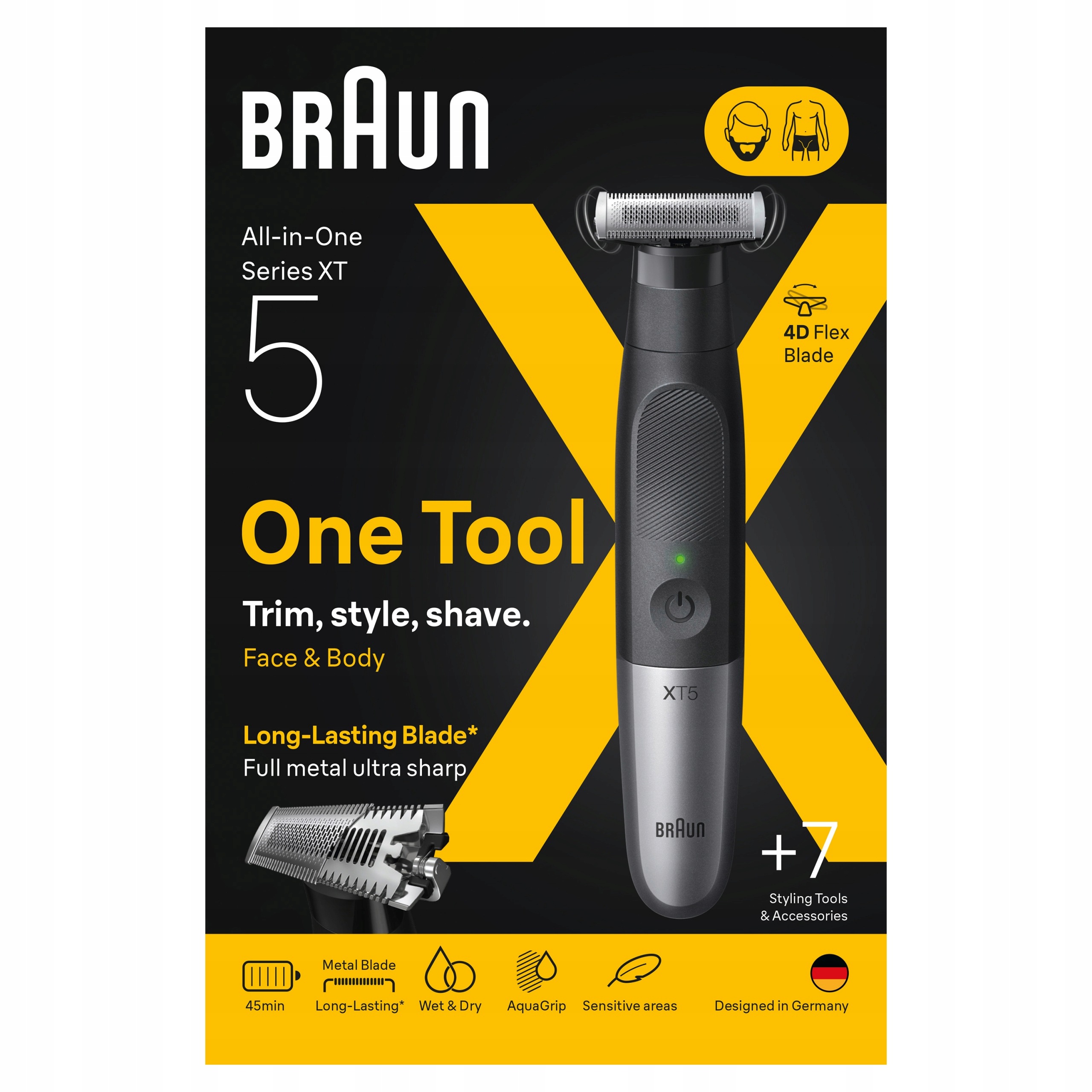 Braun Series X, Golarka do twarzy oraz owłosienia ciała i trymer do brody