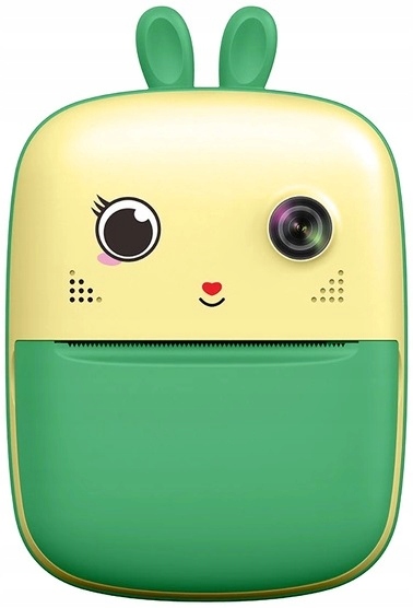 Aparat z drukarką termiczną dla dzieci zielony króliczek