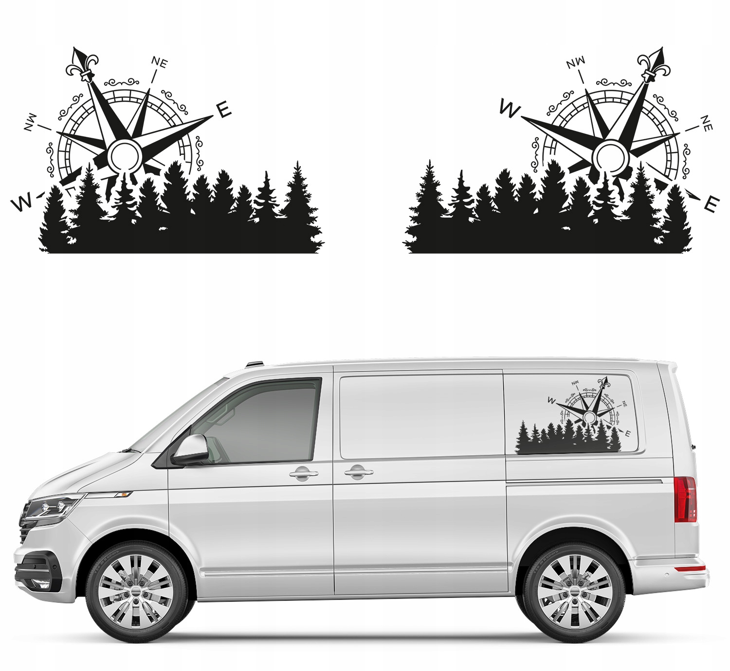Samolepky na auto Motiv Les Kompas 67 x 44 cm