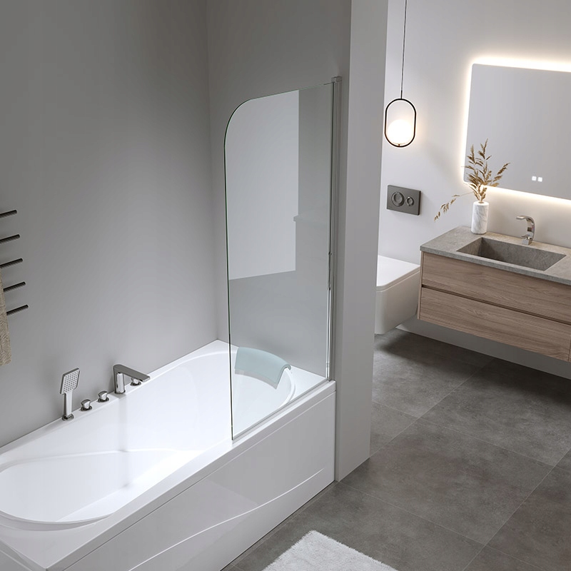 PARAWAN NAWANNOWY PR01 CHROM 70x140 CM 6 MM Kod producenta PR01 70X140 CHROM