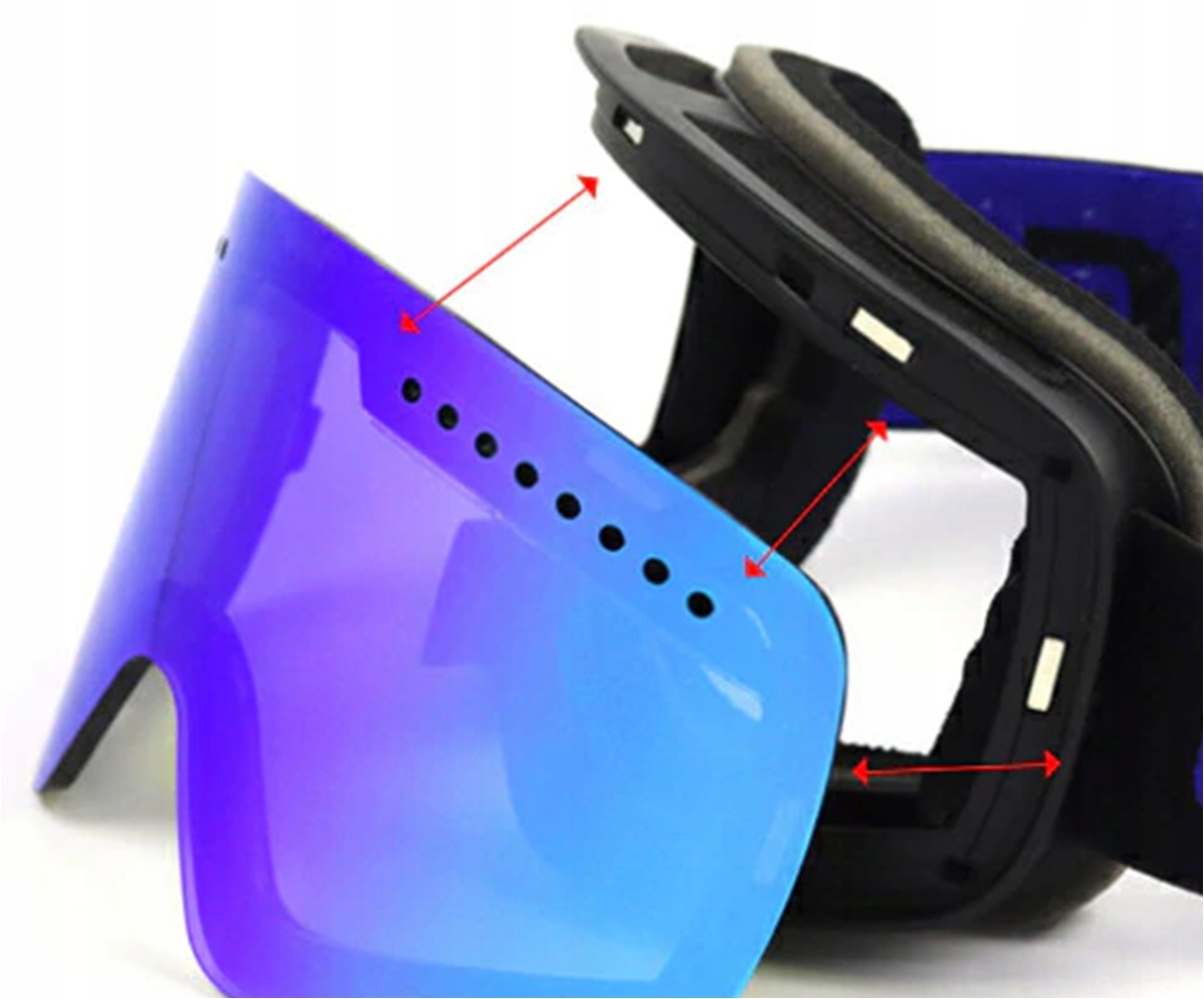 GOGLE NARCIARSKIE POLARYZACYJNE YOLO ZESTAW 2 SZYBY RÓŻOWE SEZON 2024/2025 Stan opakowania oryginalne