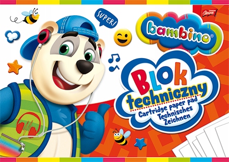 Technický blok A4 biely 10 listov 190g BAMBINO