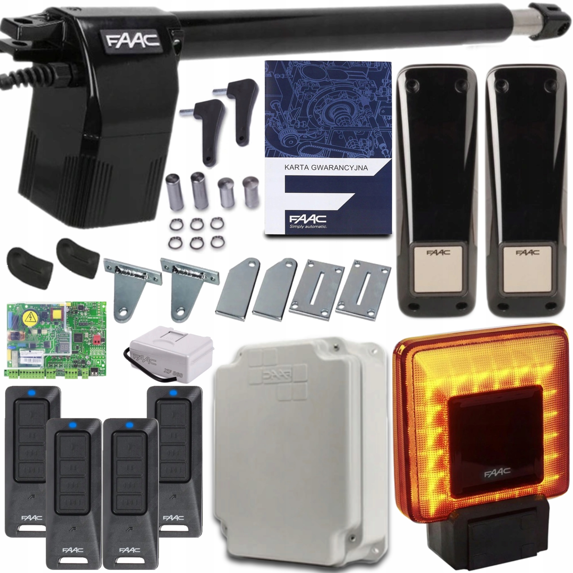 Pohon jednokrídlovej brány Faac 414 Long Ľavý 4xPILOT Led Lampa