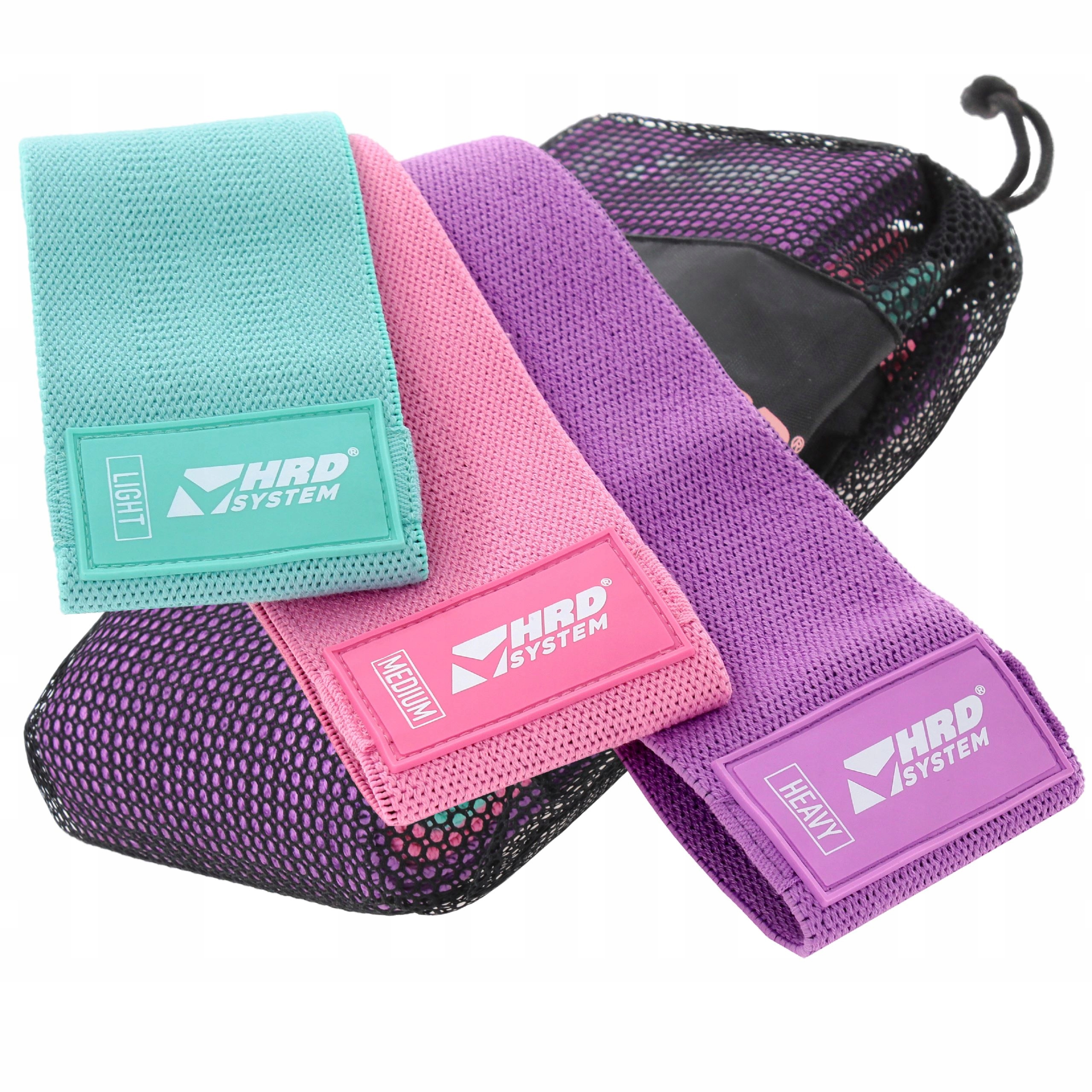 HRD SYSTEM GUMY OPOROWE ZESTAW DO ĆWICZEŃ FITNESS HIP BAND MATERIAŁOWE Długość 84 cm
