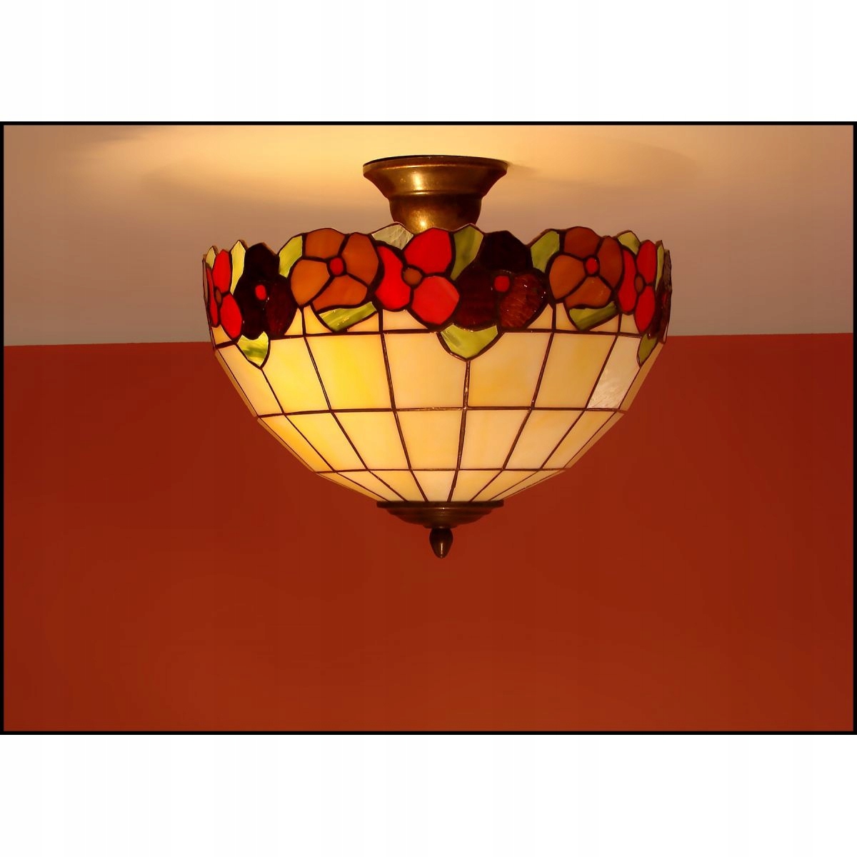 Stropné Svietidlo lampa luster vitráž Bratky 40 cm