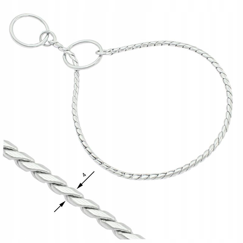 Łańcuszek żmijka spawane ogniwa Ringówka Peloskleppl Zacisk 40/55 srebro